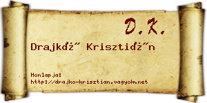 Drajkó Krisztián névjegykártya